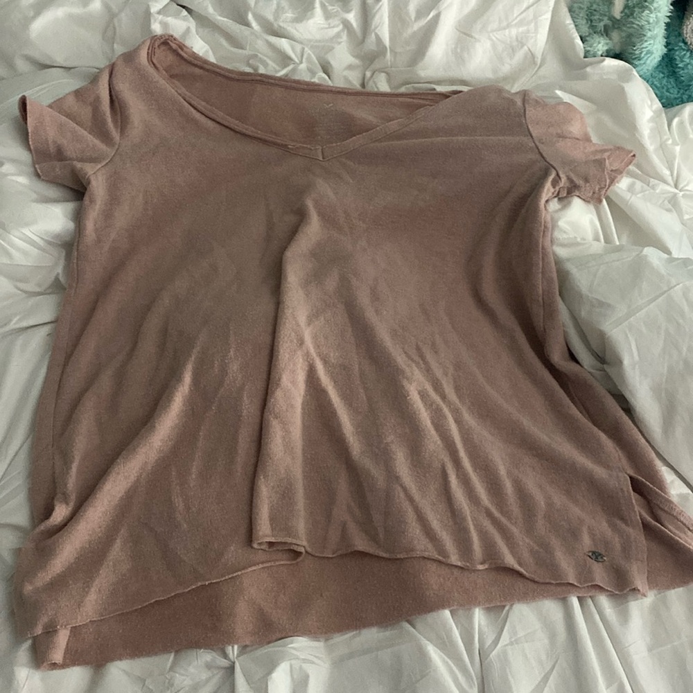 An American Eagle pink blouse